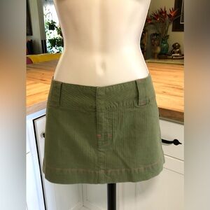 HUSTLER Army Green Cargo Mini Skirt W/pink Logo Sz 5  NWT $48
